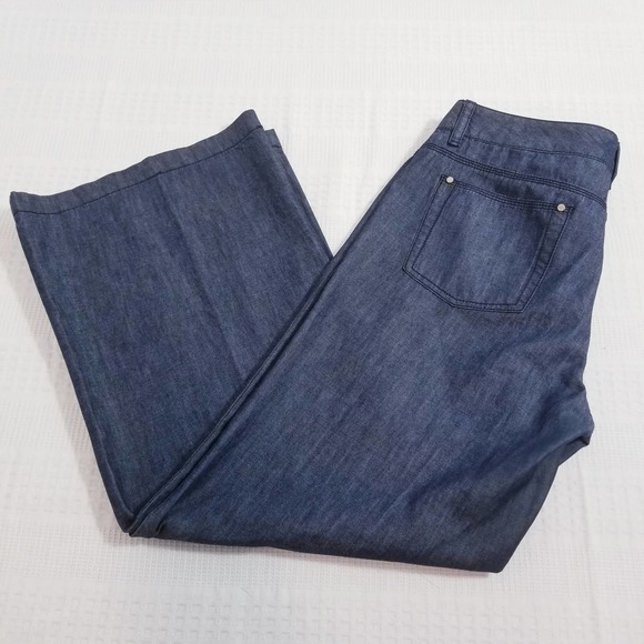 Michael Kors Chains Wide Leg Jeans - Picture 2 of 12